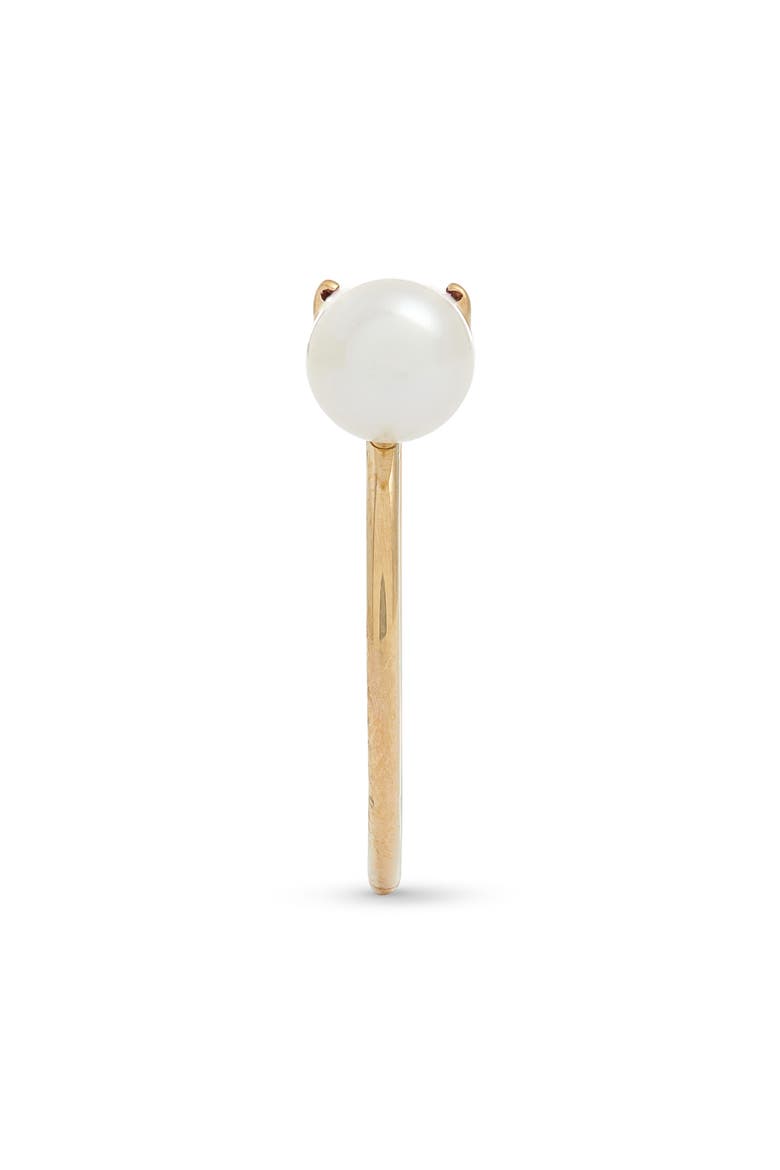 Ruby Baguette & Genuine Pearl Open Ring, Alternate, color, YELLOW GOLD