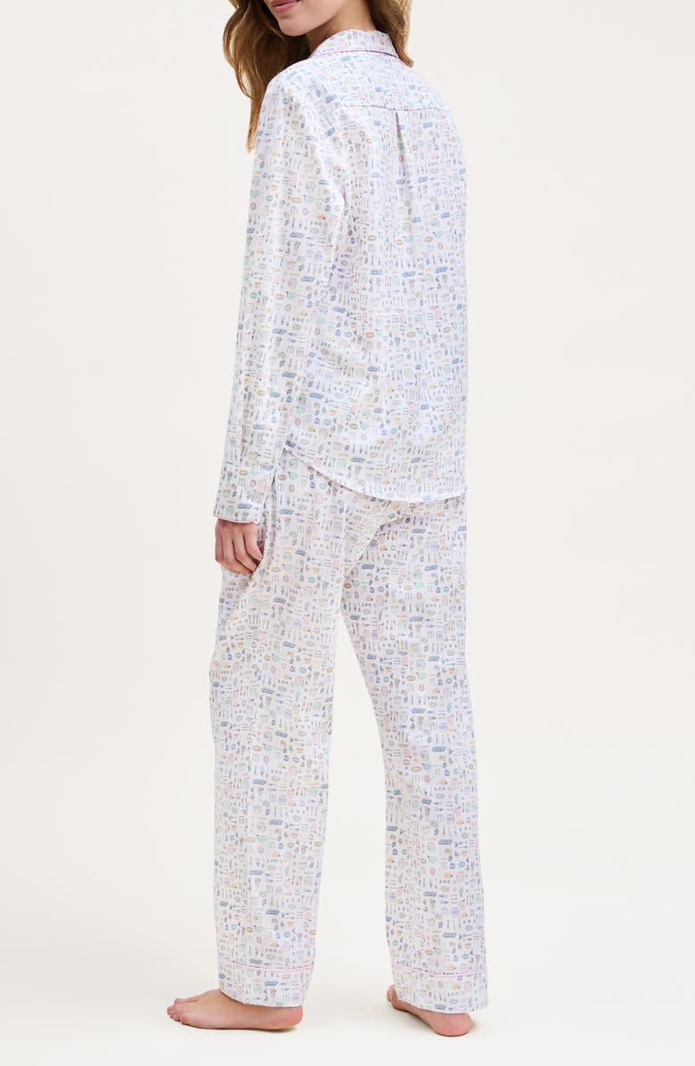 Petite Plume Baking Spirits Bright Brushed Cotton Twill Pajamas, Alternate, color, White