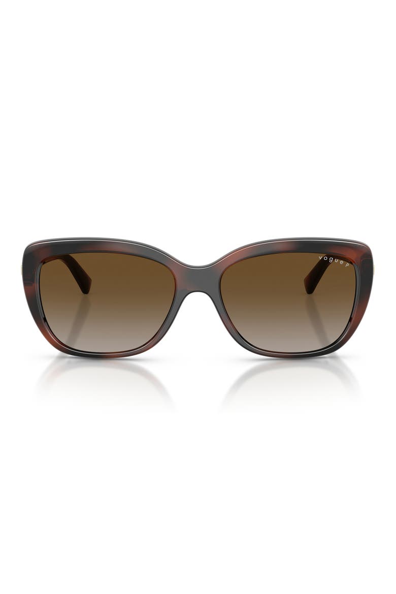 VO5678SB 55mm Polarized Butterfly Sunglasses, Main, color, BROWN HAVANA / GREY BROWN