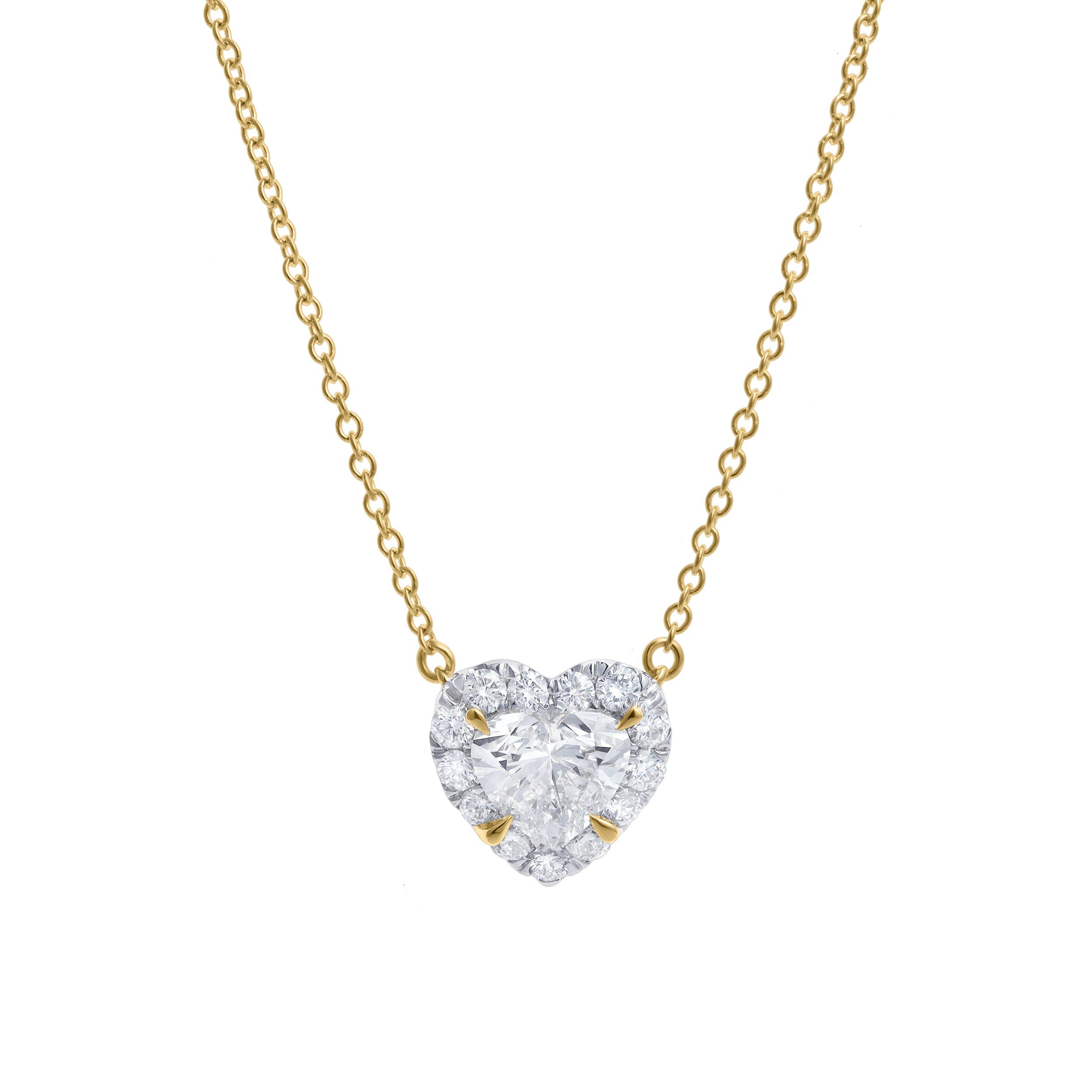 LuvMyJewelry Alessa 14K Gold Lab Grown Diamond Heart Necklace - 1.5 ct in 14K Yellow Gold 