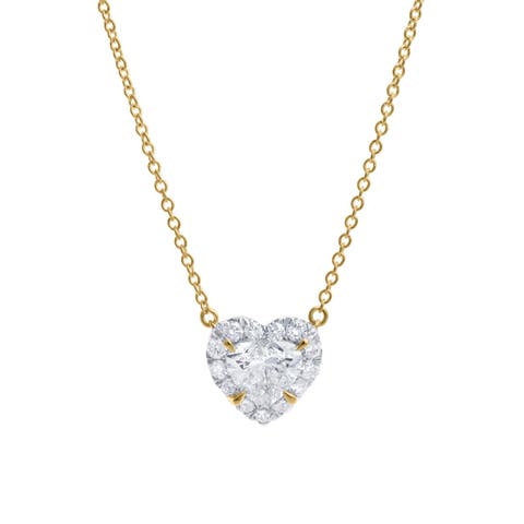 Alessa 14K Gold Lab Grown Diamond Heart Necklace - 1.5 ct