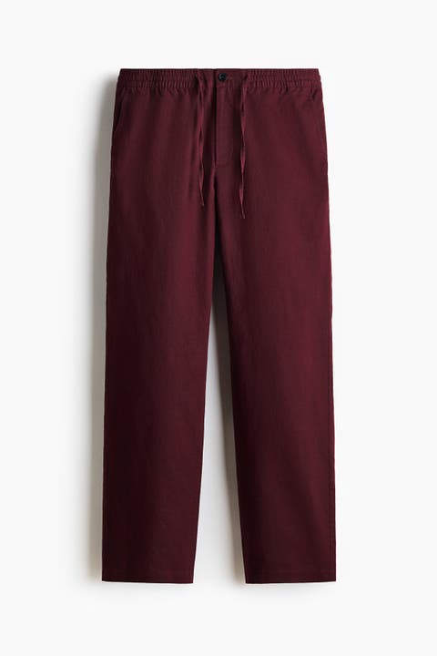 Regular Fit Linen-blend Trousers