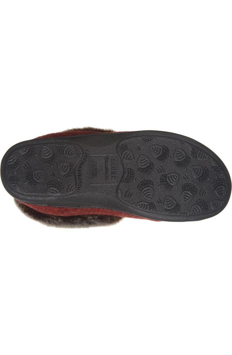 Acorn Faux Fur Slipper, Alternate, color, Crackleberry