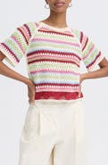ICHI Multicolor Stripe Knit Top