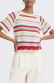 ICHI Multicolor Stripe Knit Top