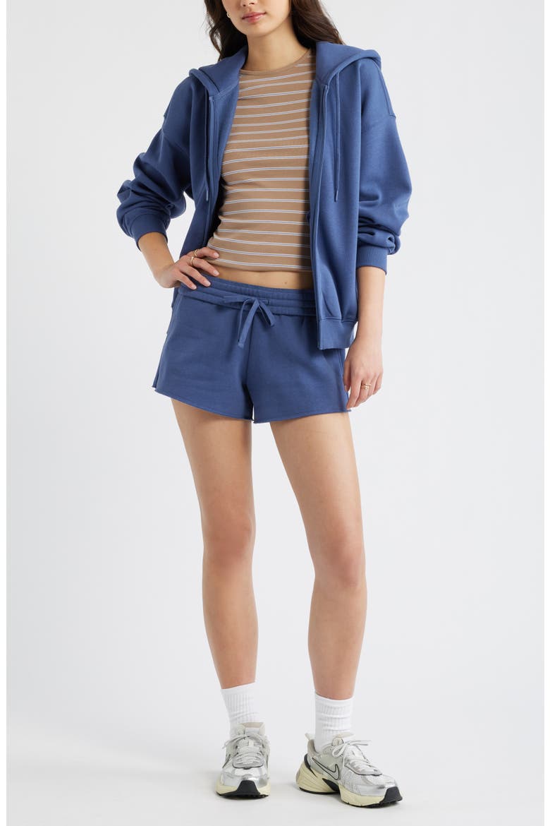 Bubble Zip Hoodie, Alternate, color, BLUE INDIGO
