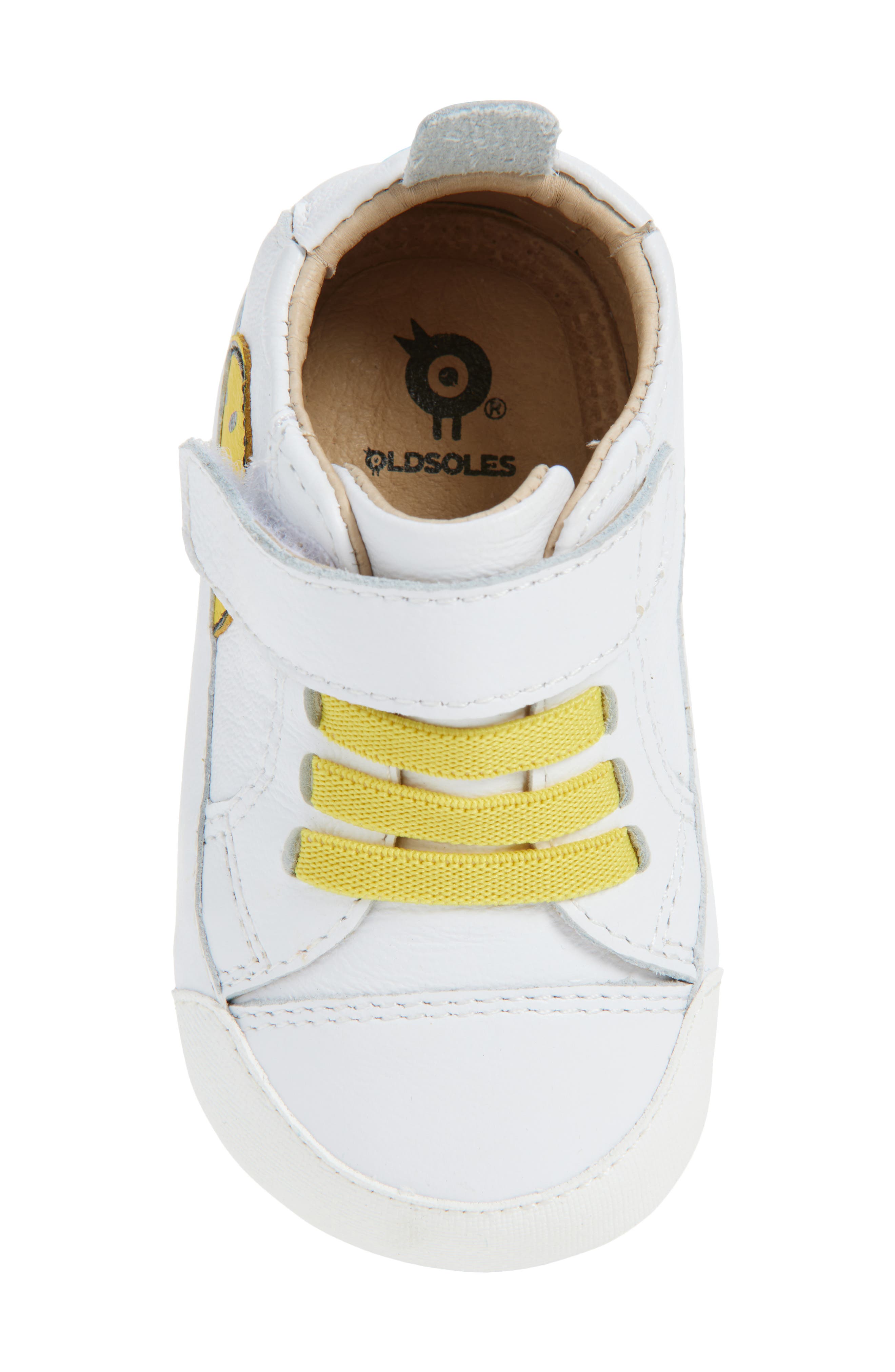 OLD SOLES Kids' Smiley Sneaker, Alternate, color, Snow / Yellow