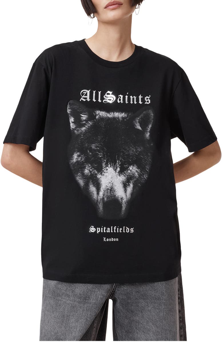 AllSaints Dawn Oversize Cotton Graphic T-Shirt, Alternate, color, 