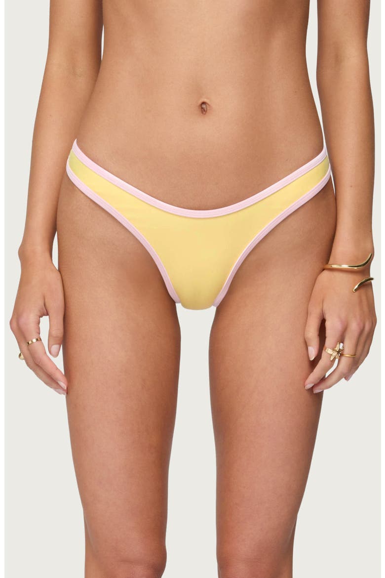Dina Contrast Bikini Bottoms, Main, color, YELLOW