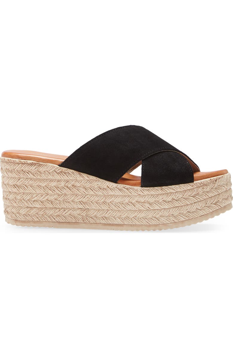 Cordani Bella Espadrille Wedge Sandal, Alternate, color, Black Suede