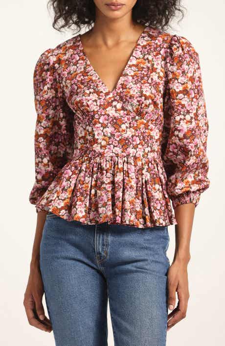 Derek Lam 10 Crosby Savannah V-Neck Peplum Top