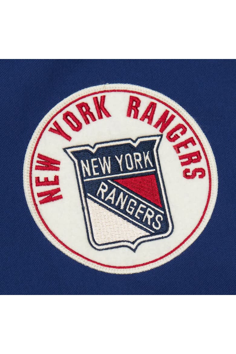 Men's Mitchell & Ness Blue New York Rangers Vintage Coaches Cotton Twill Full-Zip Jacket, Alternate, color, Blue