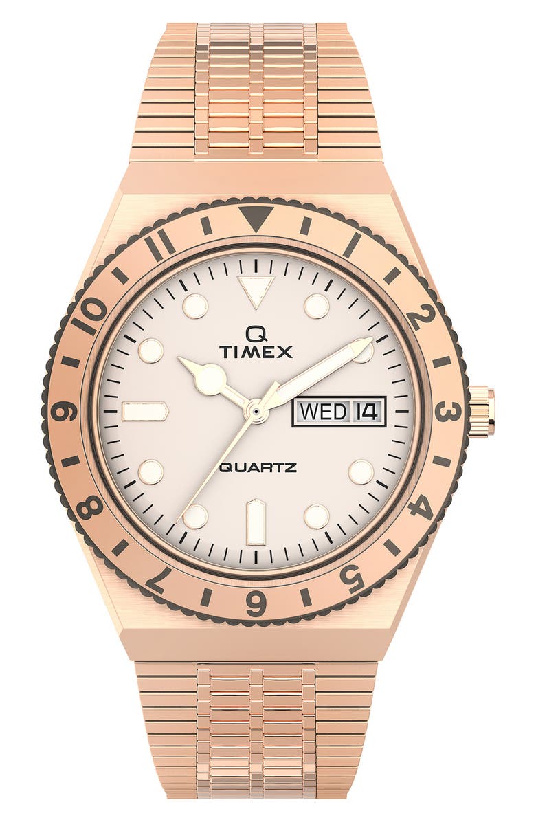 Timex<sup>®</sup> Q Bracelet Watch, 36mm, Main, color, Rose Gold