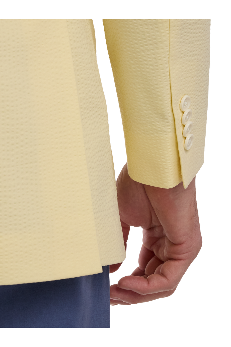 Cotton Blend Seersucker Single Breasted Notch Lapel Sport Coat, Alternate, color, Light Yellow