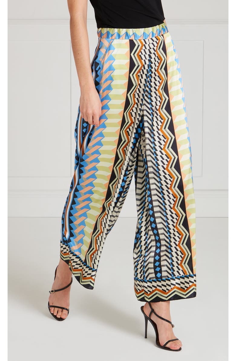 Temperley London Meryl Palazzo Trousers, Main, color, Provence Blue Mix