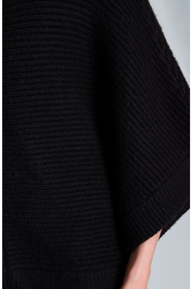 Dolman Sleeve Zip Cardigan, Alternate, color, BLACK