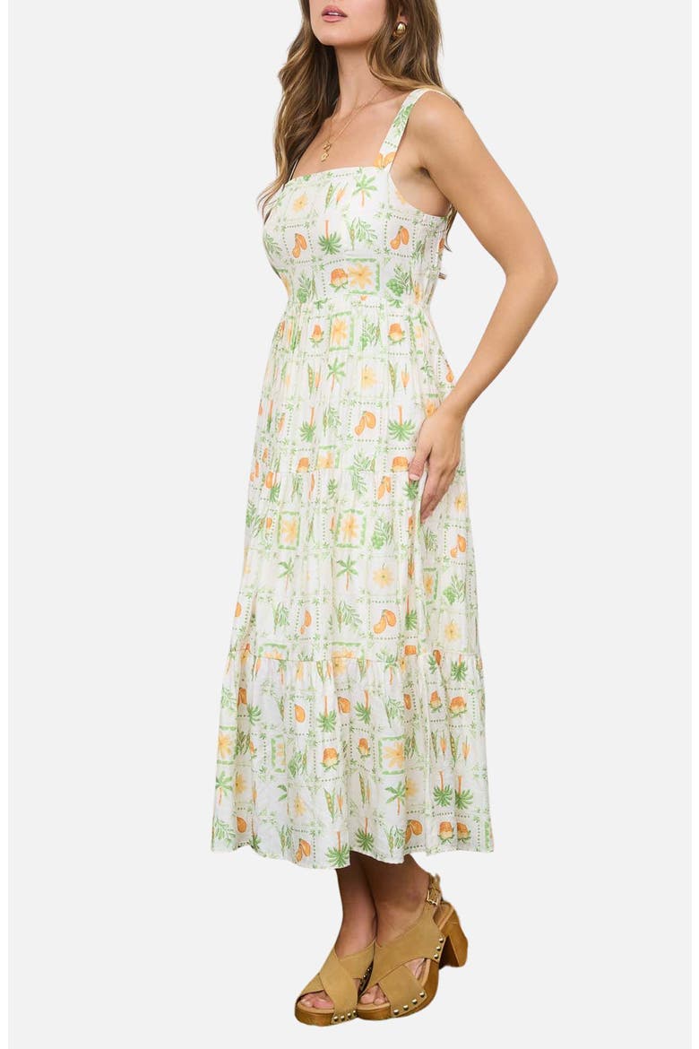 Veggie Print Midi Dress, Alternate, color, GREEN MULTI