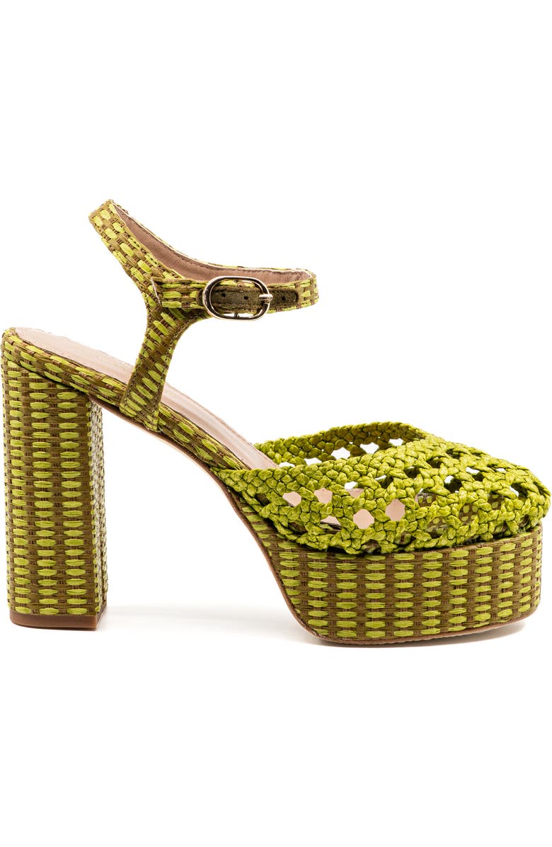 Andrea Gomez Beatriz Raffia Platform, Main, color, Olive