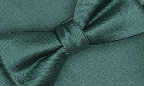 Original Penguin Textured Satin Bow Tie & Pocket Square Set In Green