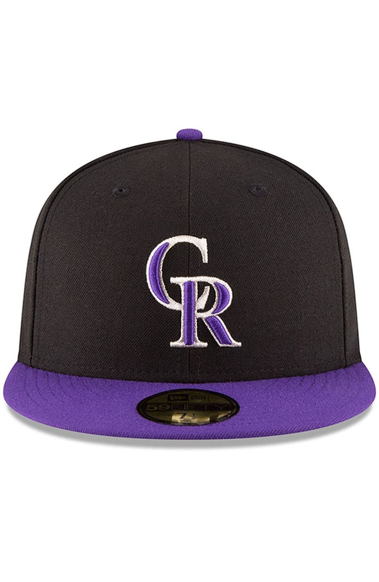 New Era Men's New Era Black/Purple Colorado Rockies Authentic Collection On Field 59FIFTY Structured Hat, Alternate, color, Black