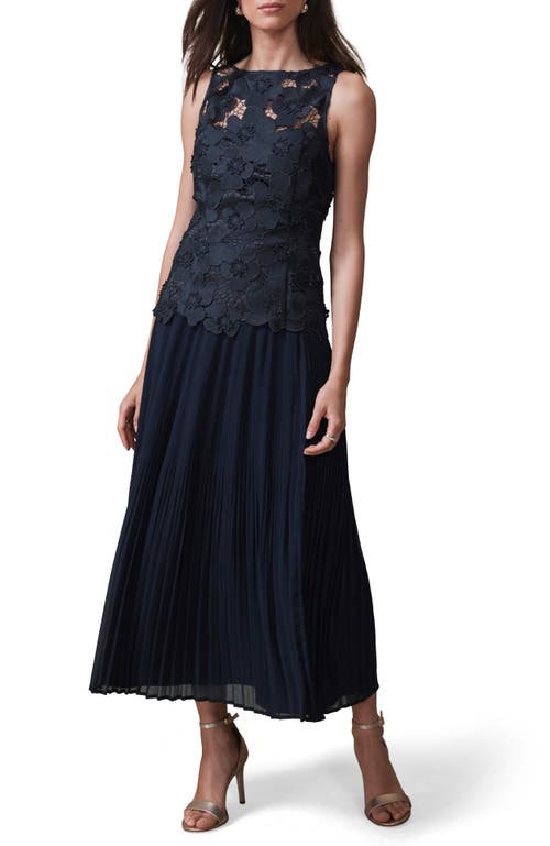 Mint Velvet Floral Applique Maxi Dress In Blue