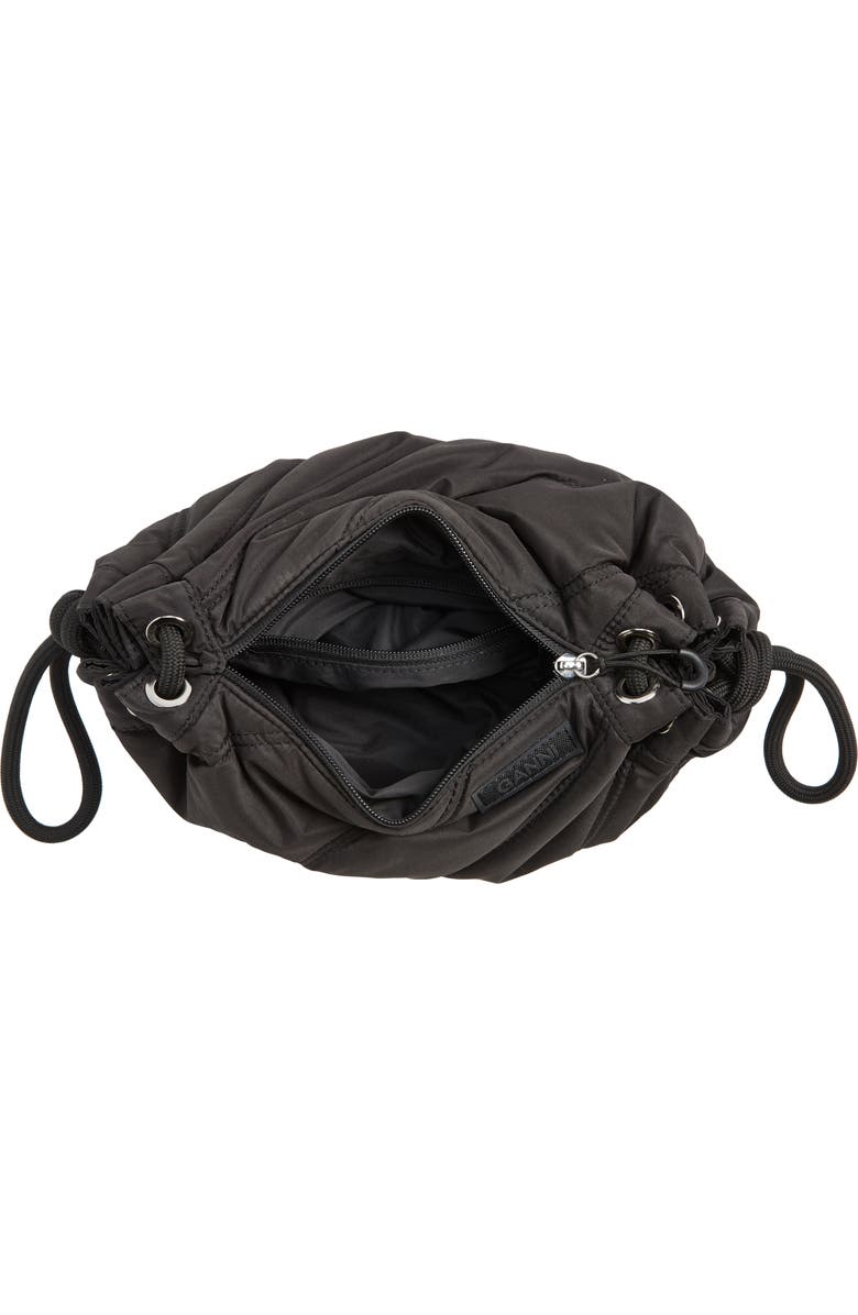 Ganni Small Quilted Recycled Polyester Duffle Bag, Alternate, color,