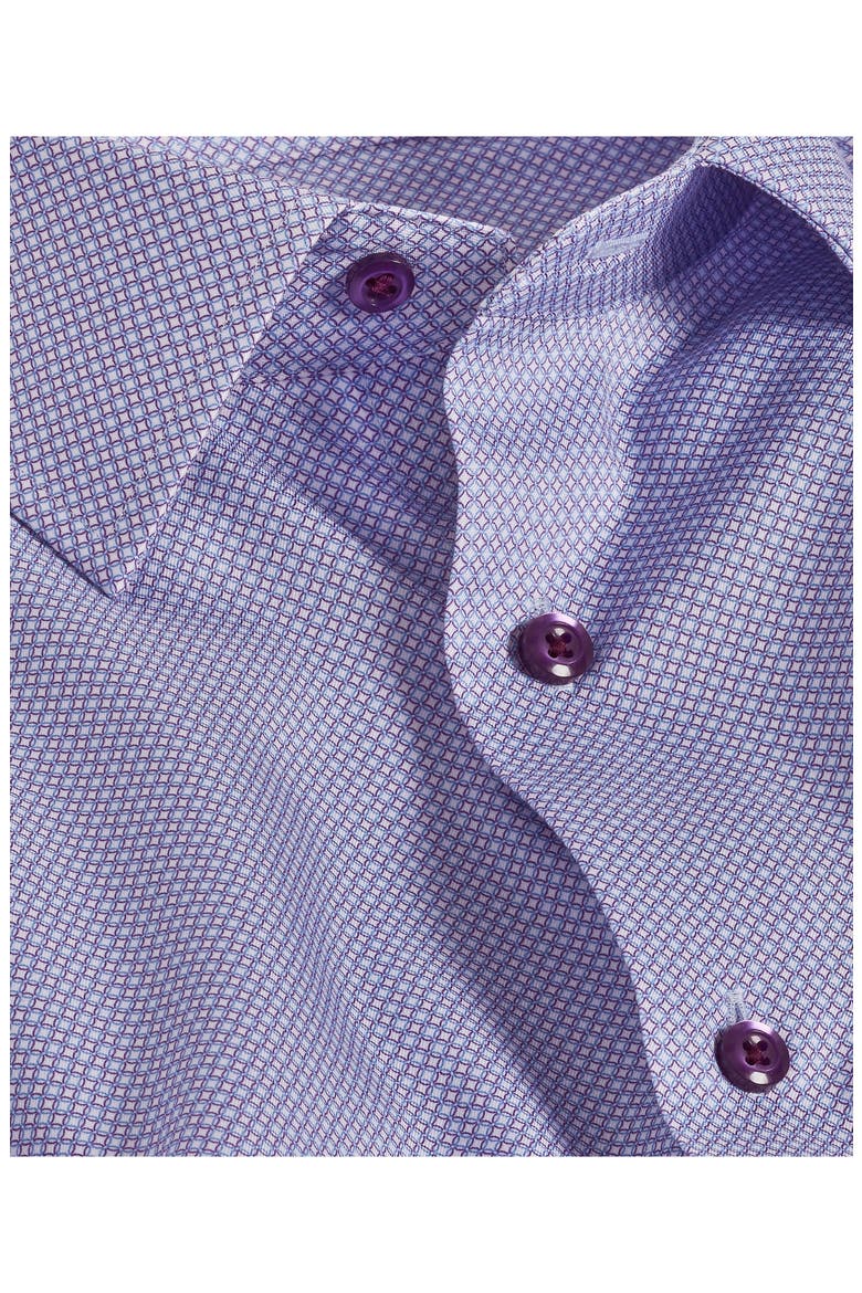 Trim Fit Microgeometric Print Dress Shirt, Alternate, color, PURPLE/ BLUE