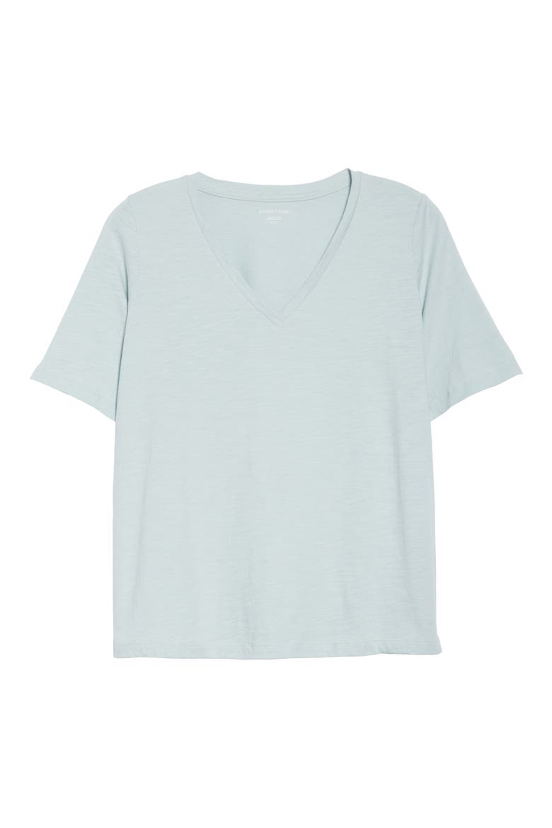 V-Neck Organic Cotton Tee, Alternate, color, CORNFLOWER