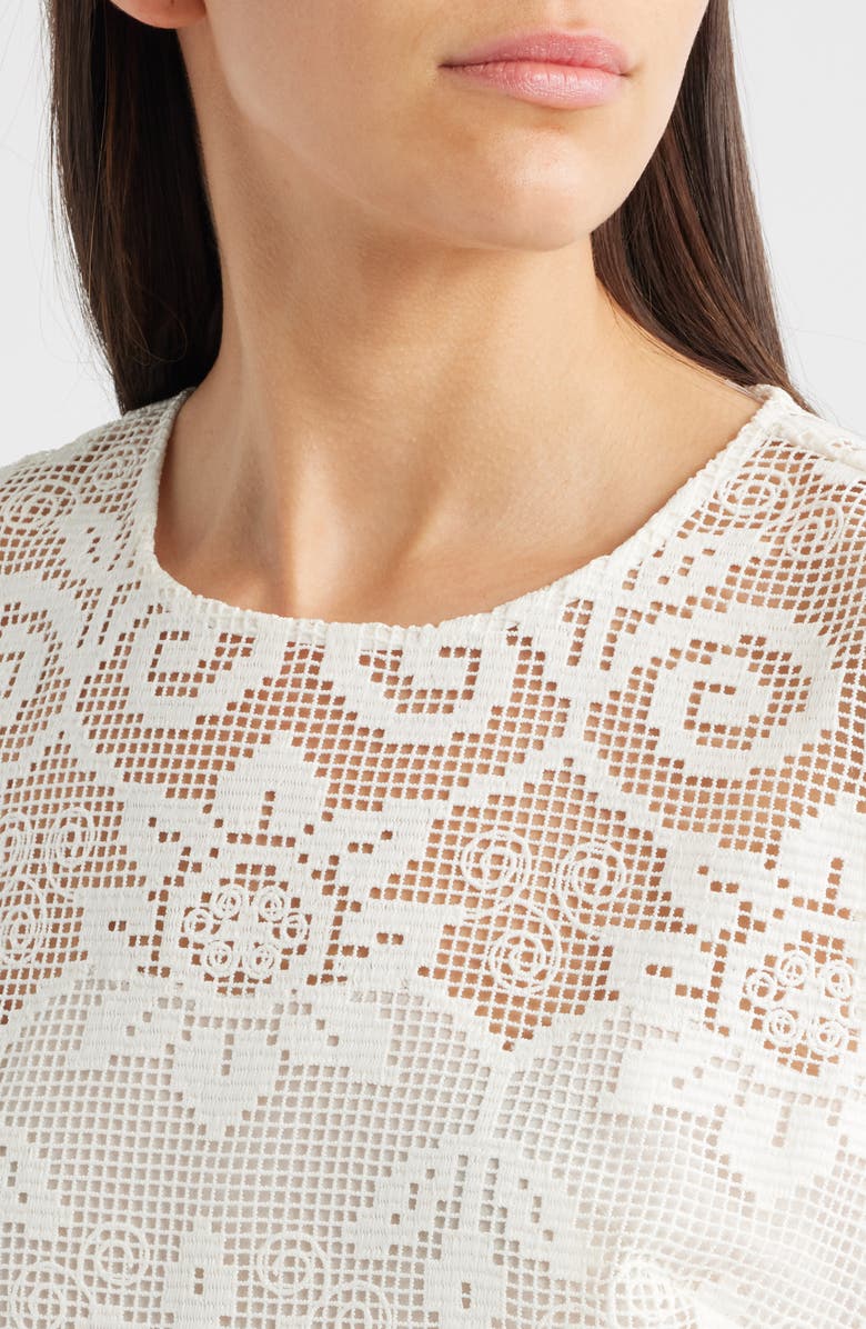 KOBI HALPERIN Shelly Lace Sleeveless Top, Alternate, color, Ivory