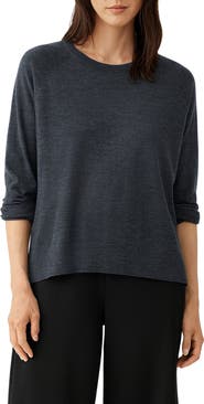 Eileen Fisher Raglan Sleeve Merino Wool Pullover
