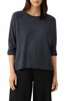 Eileen Fisher Raglan Sleeve Merino Wool Pullover