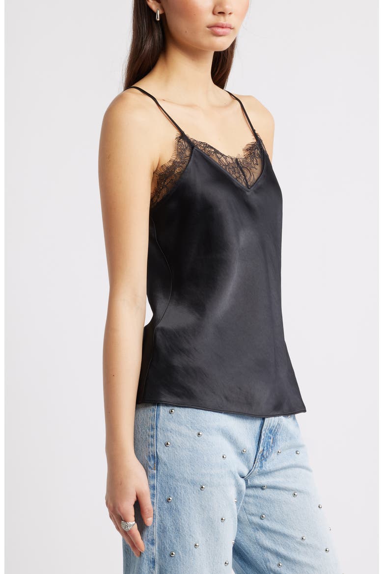 Lace Trim Cami, Alternate, color, BLACK