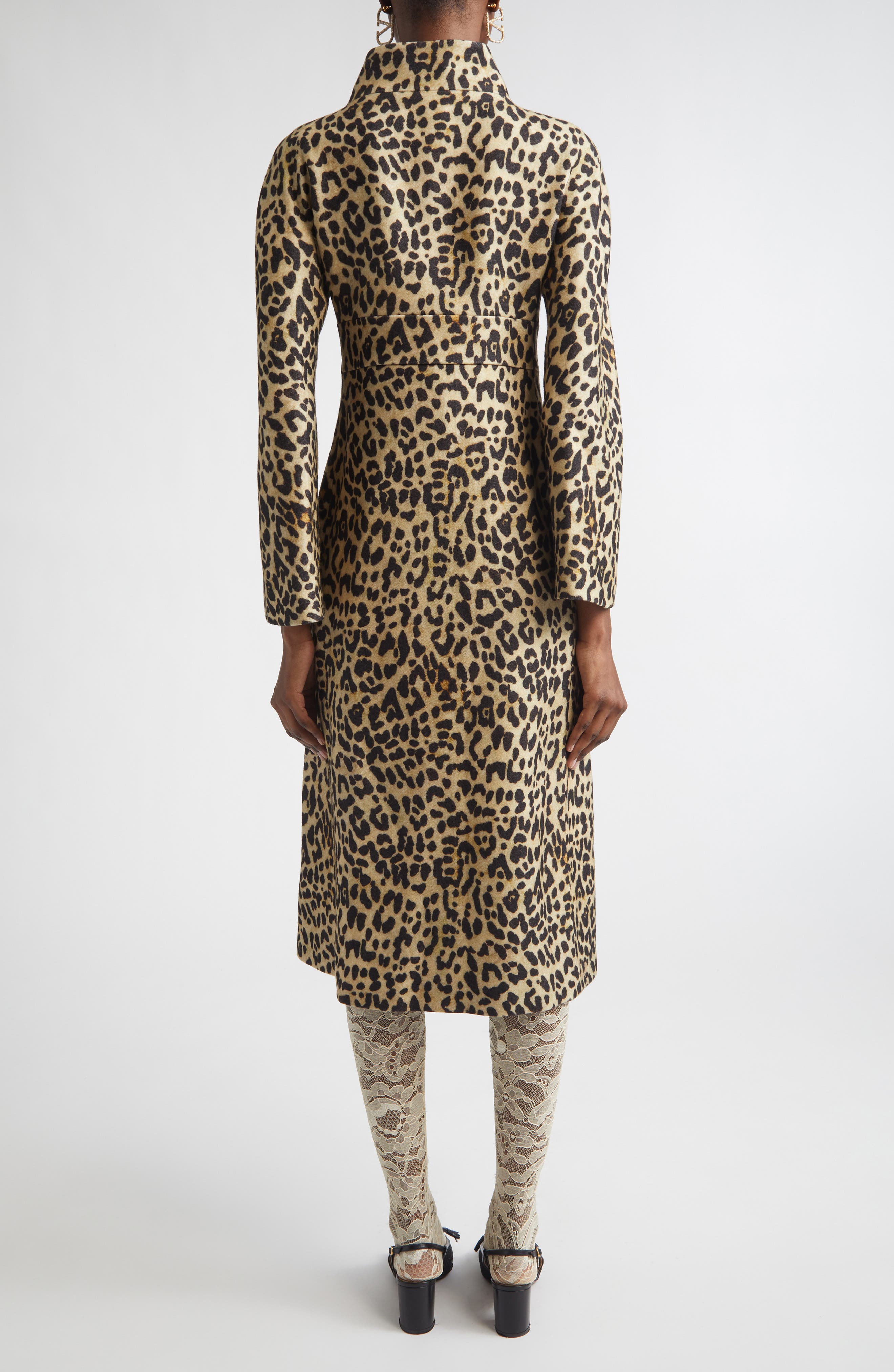 Leopard Print Wool Coat - image 2