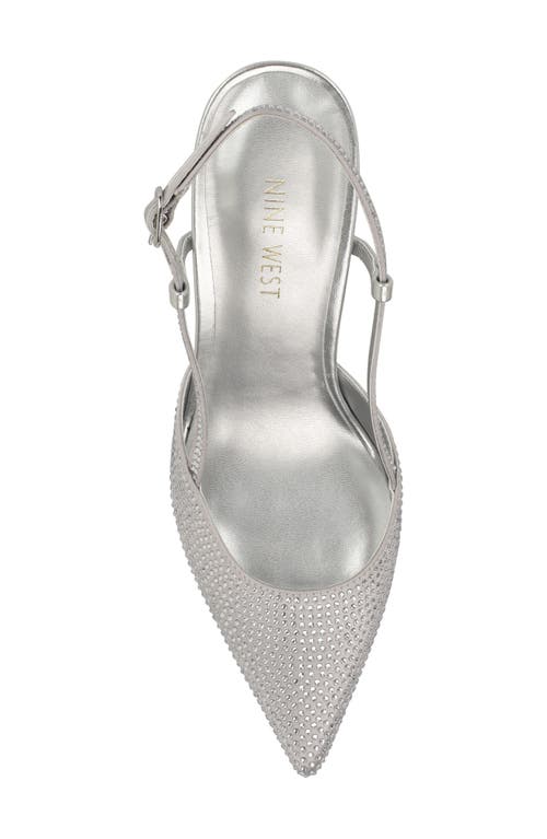 Nine West Rumer Slingback Pointed Toe Pump In Silver