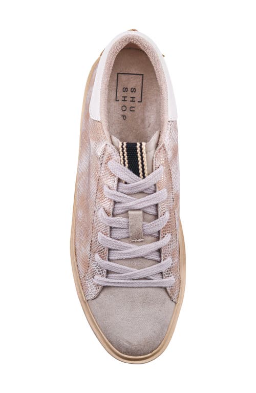 Shushop Sienna Low Top Sneaker In Gold Snake