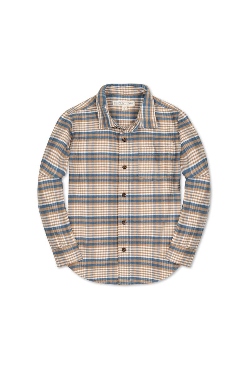 Baby Boys' Organic Flannel Shirt with Elbow Patches, Infant, Main, color, Foliage Plaid