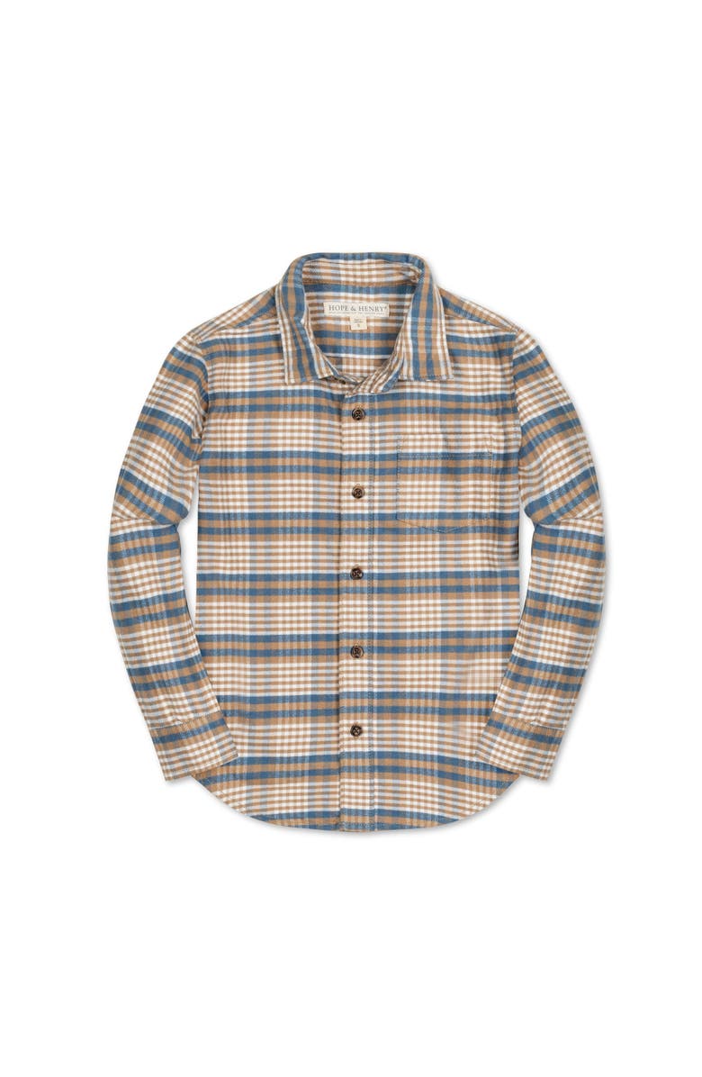 Hope & Henry Baby Boys' Organic Flannel Shirt with Elbow Patches, Infant, Main, color,