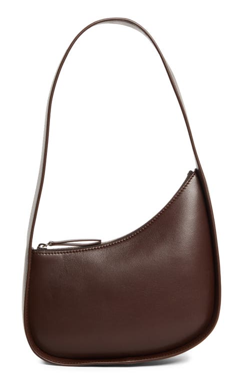 The Row Half Moon Leather Shoulder Bag In Brown