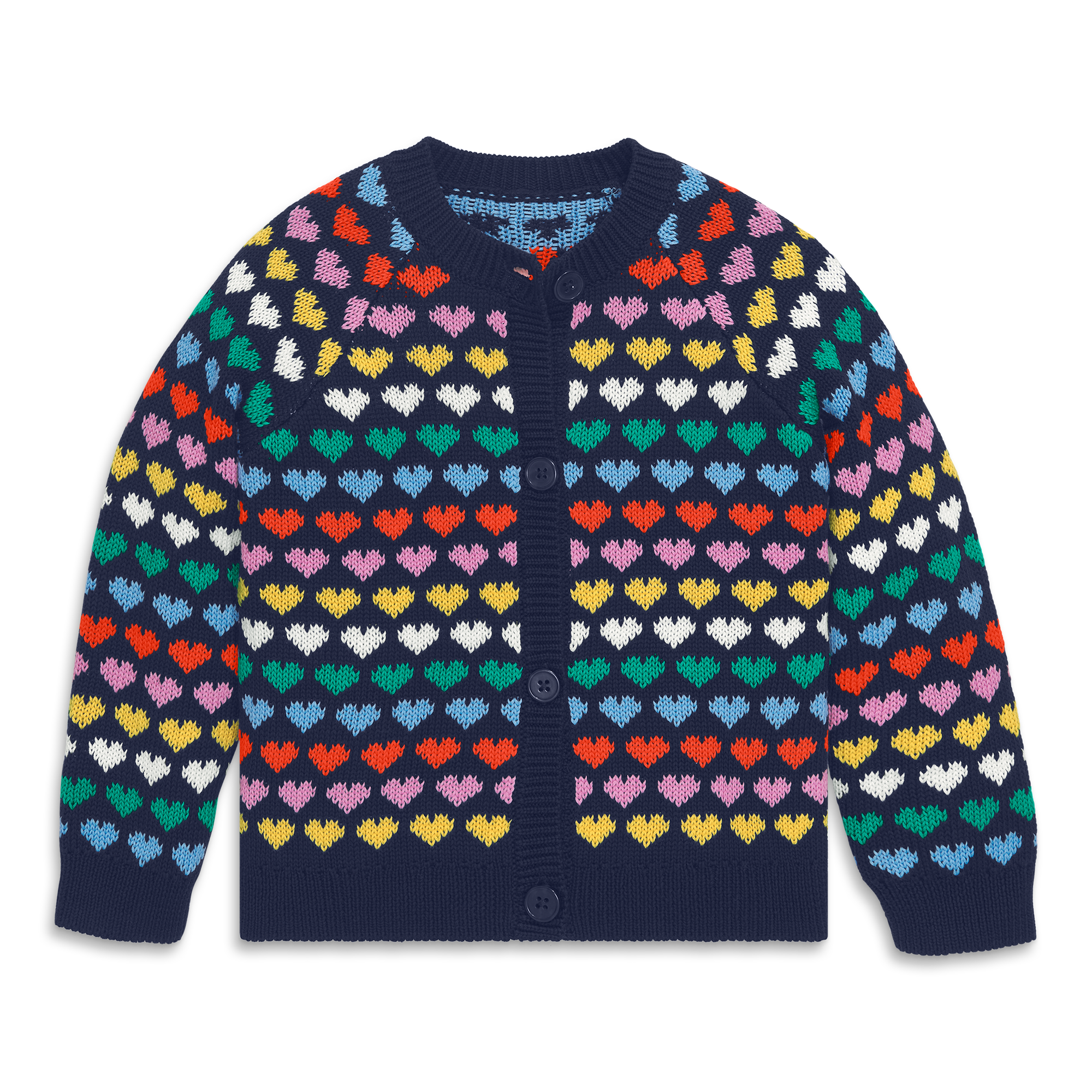 selected Navy Multi Hearts