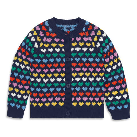 Kids Rainbow Hearts Cardigan