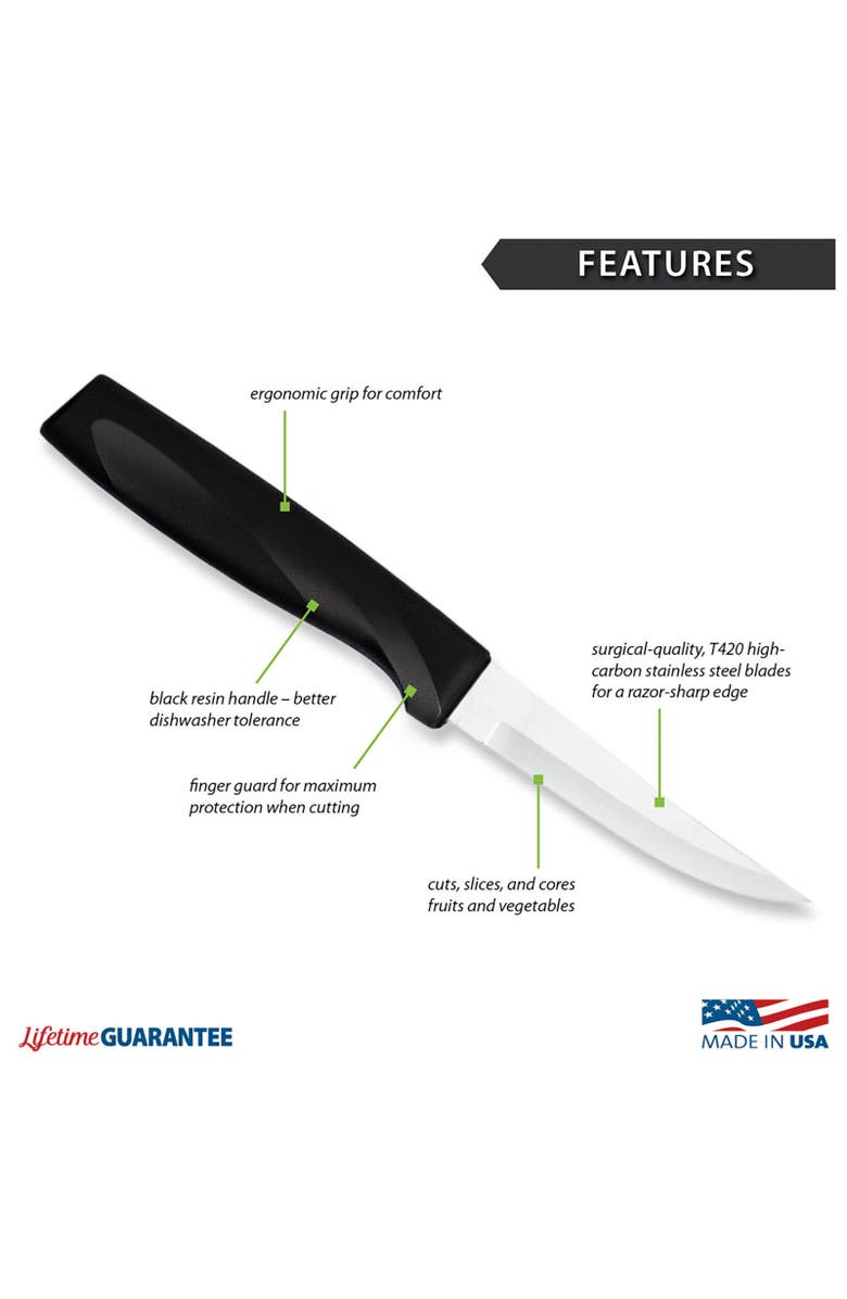Rada Cutlery 3.25-Inch Heavy Duty Paring Knife Anthem Wave Handle, Alternate, color, Black