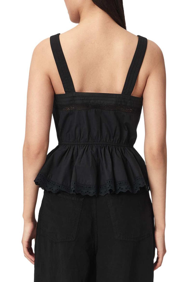 Gwen Peplum Cotton Top, Alternate, color, BLACK
