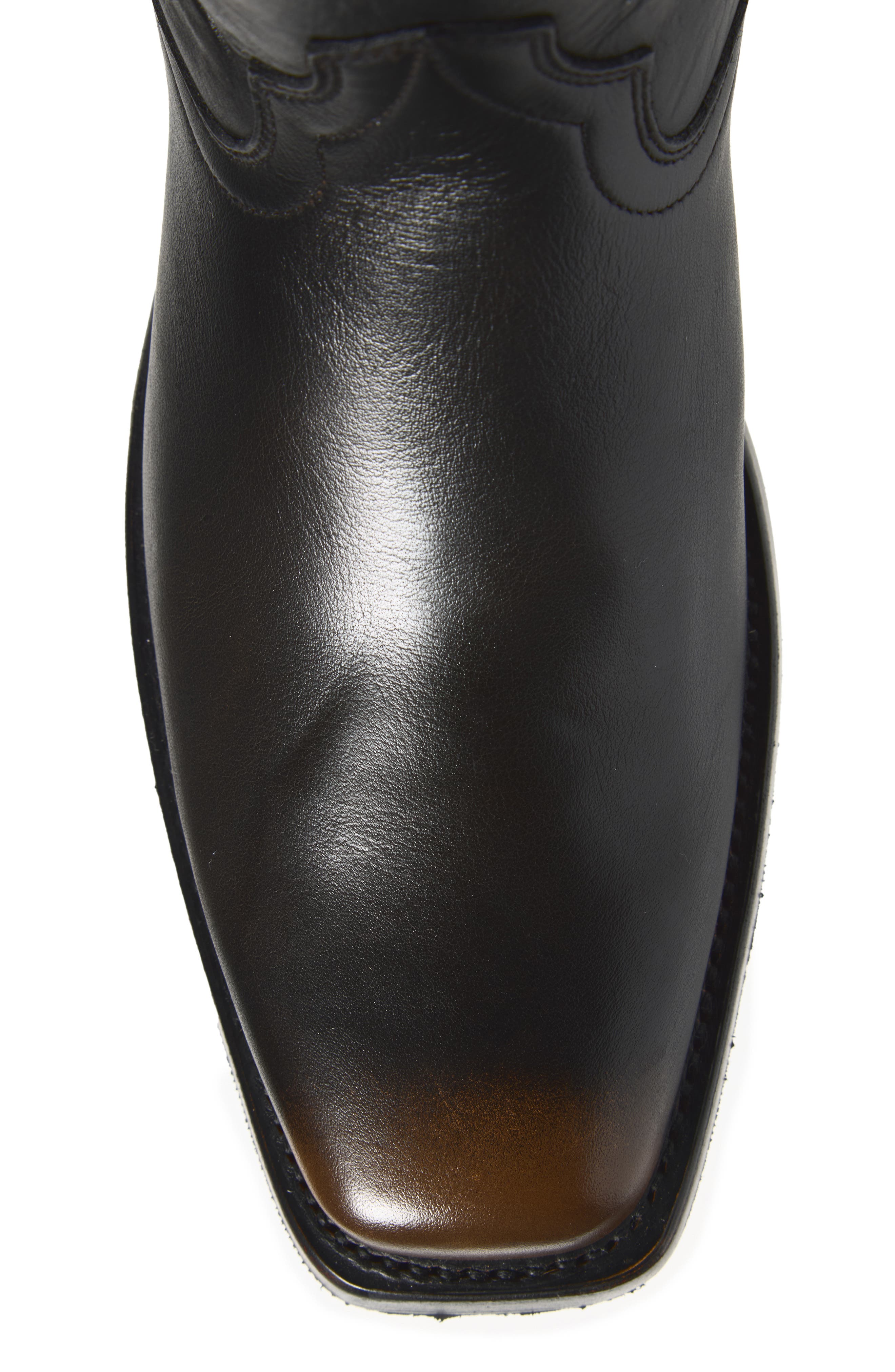 Charlie Leather Western Boot, Alternate, color, MIDNIGHT