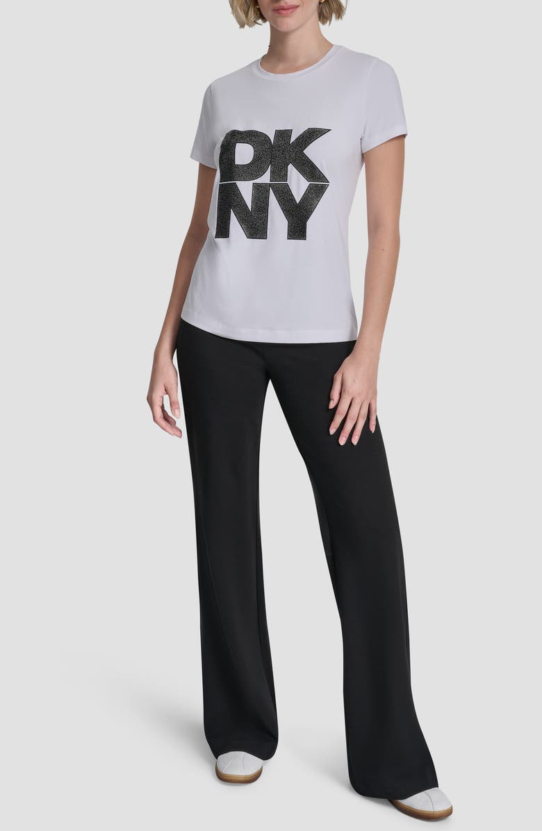DKNY Pumiced Stack Logo Cotton Blend Graphic T-Shirt, Alternate, color, White