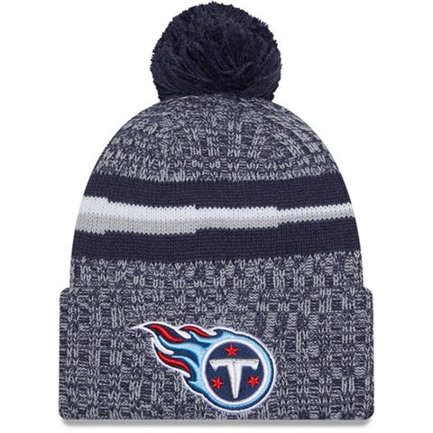 Men's New Era  Navy Tennessee Titans 2023 Sideline Cuffed Knit Hat With Pom