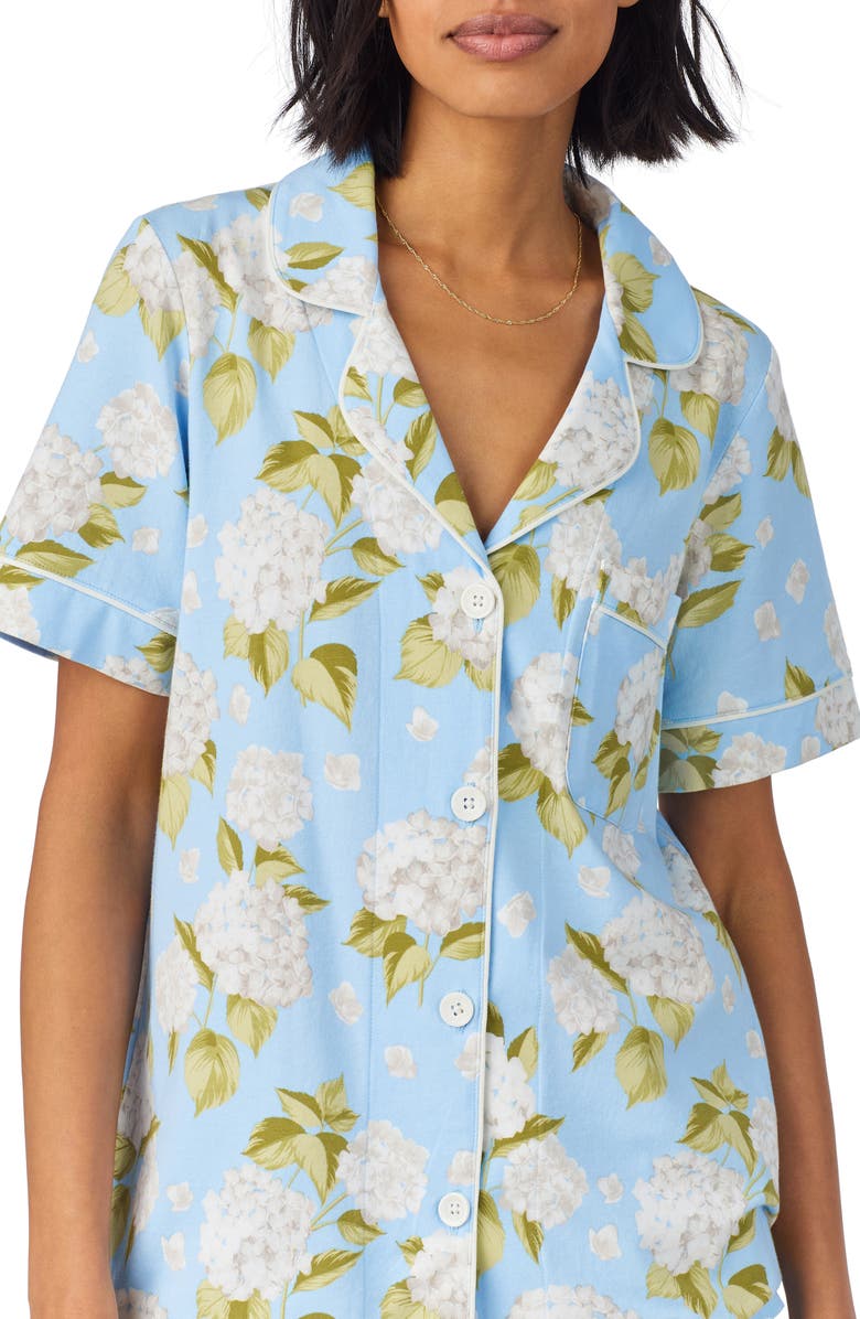 BedHead Pajamas Print Stretch Organic Cotton Jersey Crop Pajamas, Alternate, color,