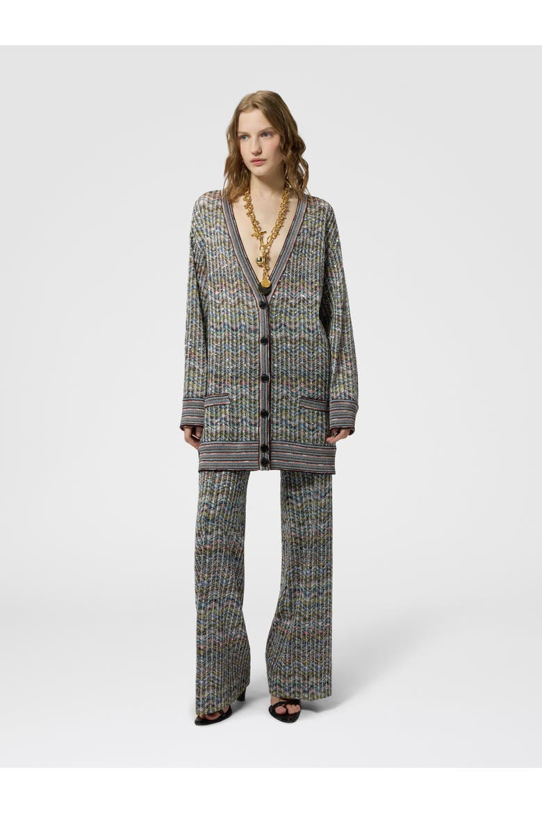 Oversized Viscose-blend Cardigan With Sequins, Alternate, color, Multicoloured