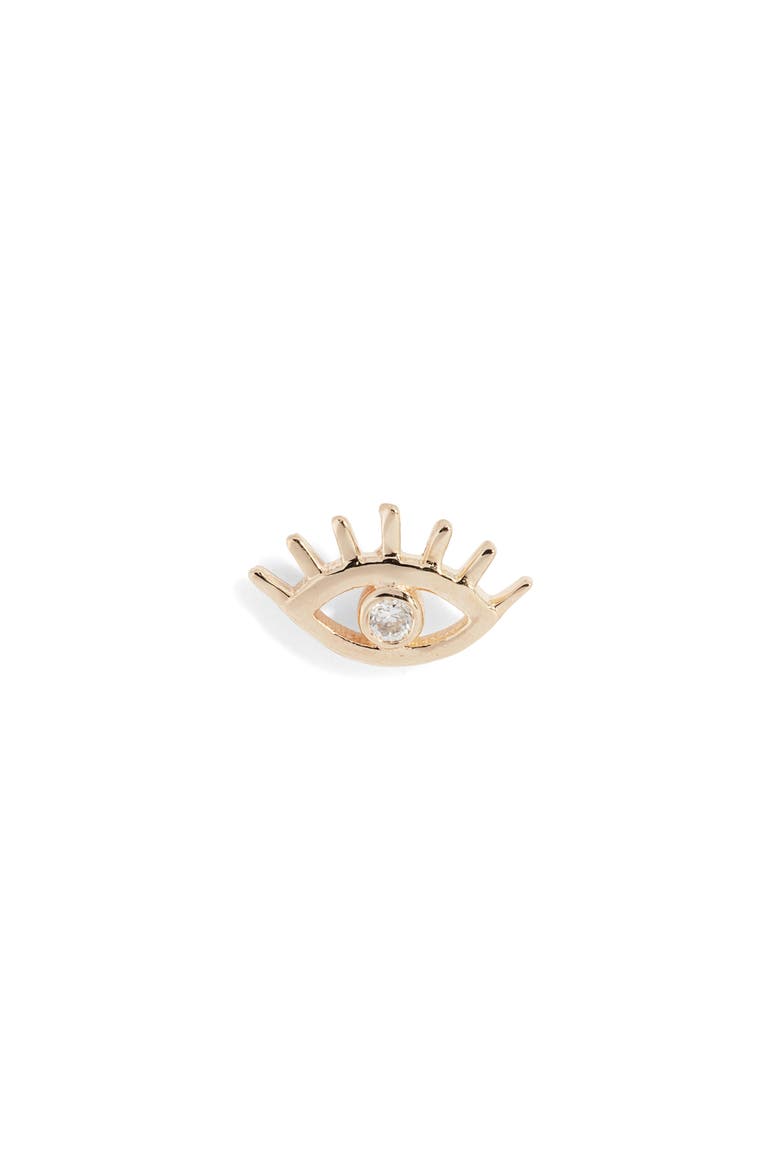 Lash Evil Eye Stud Earring, Main, color, GOLD/ DIAMOND