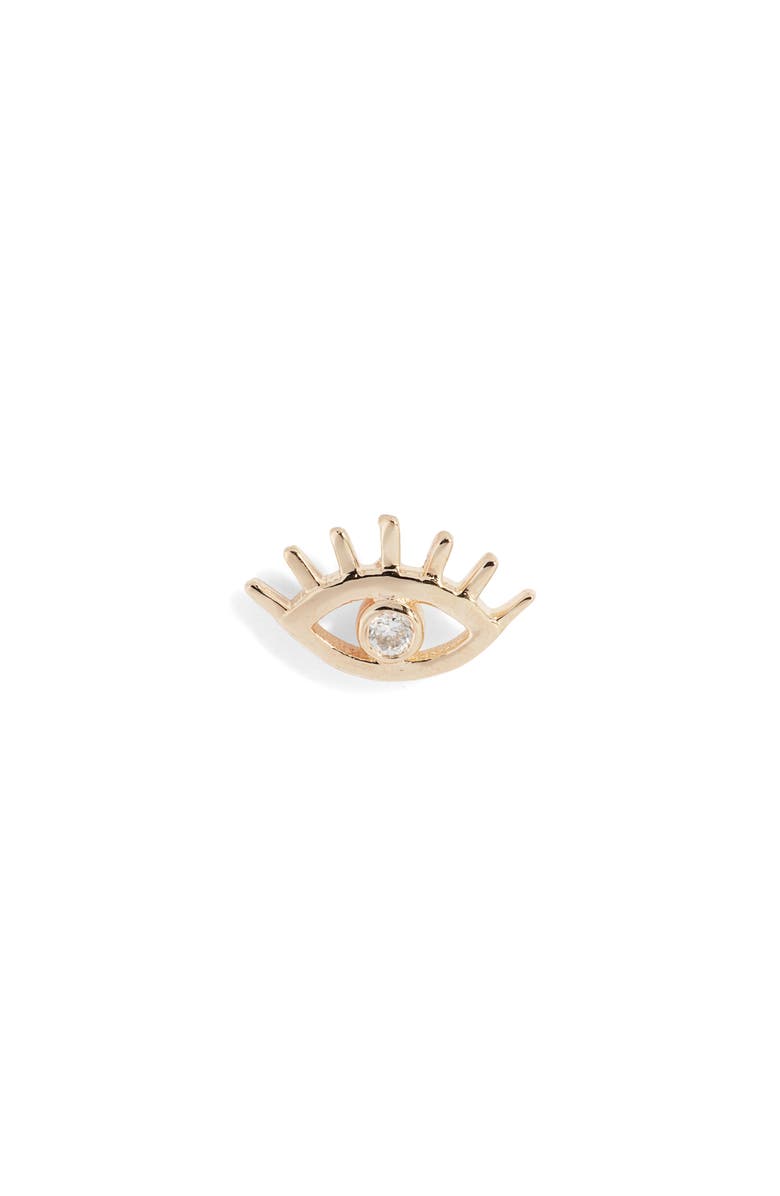 Anzie Mel Soldera Single Evil Eye Stud Earring, Main, color, Gold/ Diamond