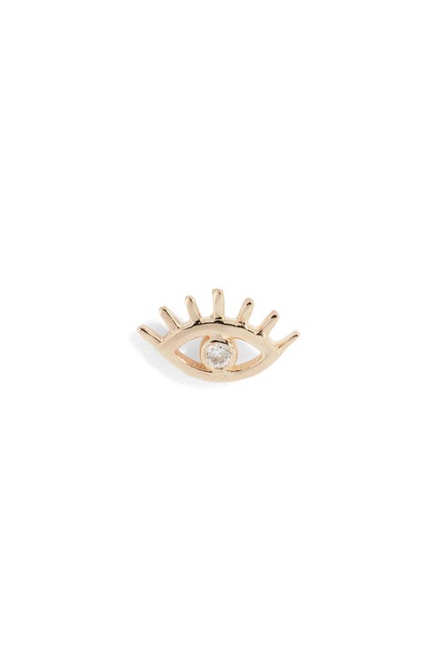 Mel Soldera Single Evil Eye Stud Earring